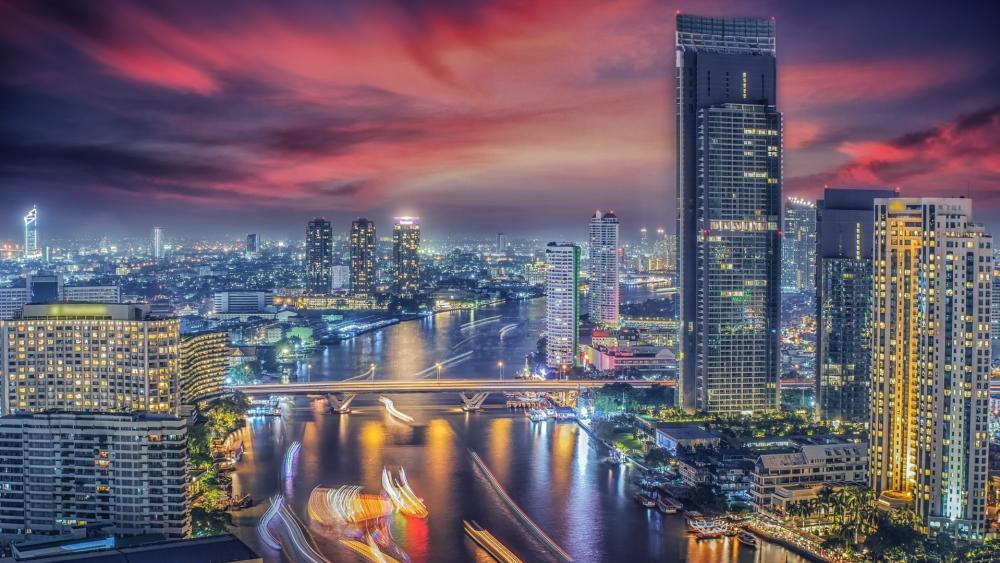 Bangkok timelapse photography wallpaper