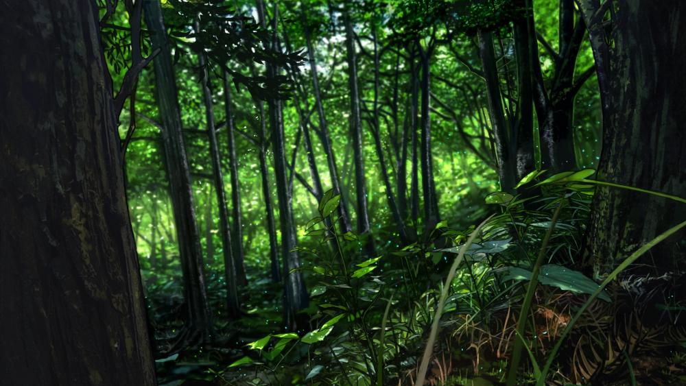 Lush Green Forest Serenity wallpaper