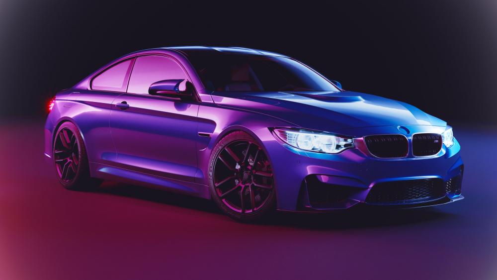 Sleek BMW M4 in Radiant Purple Hue wallpaper