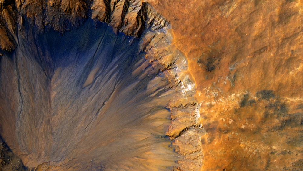 Mars crater wallpaper