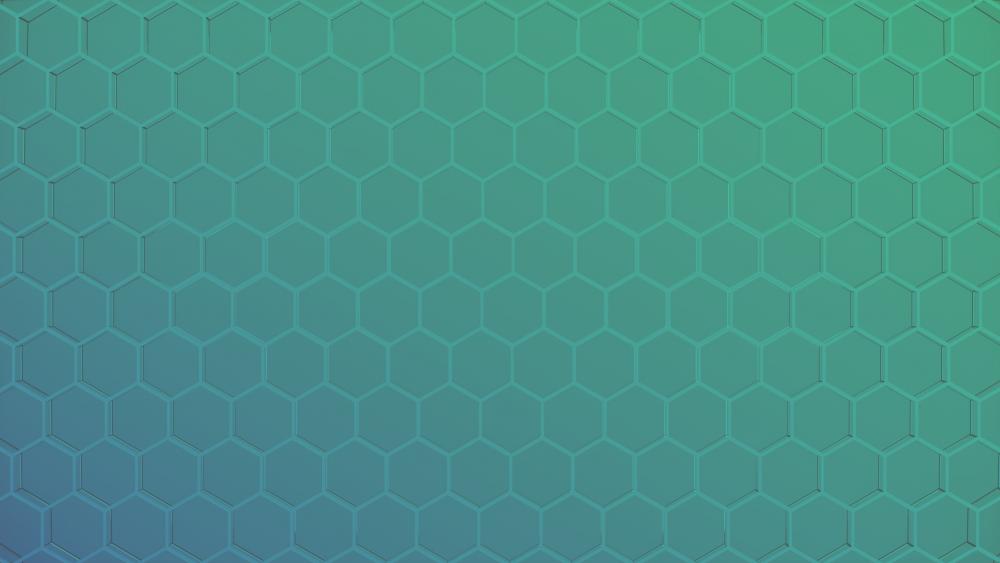 Cyan-Blue Hexagons wallpaper