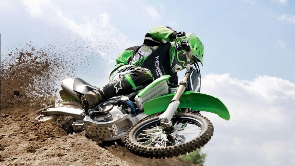 Motocross Dirt Racer in Action wallpaper