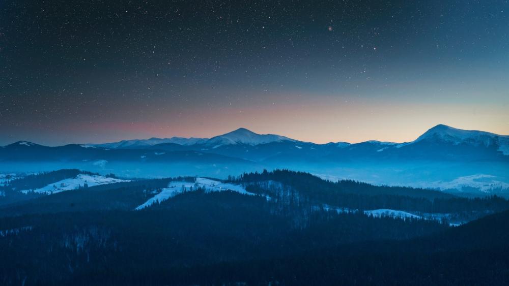 Starlit Mountain Serenity wallpaper