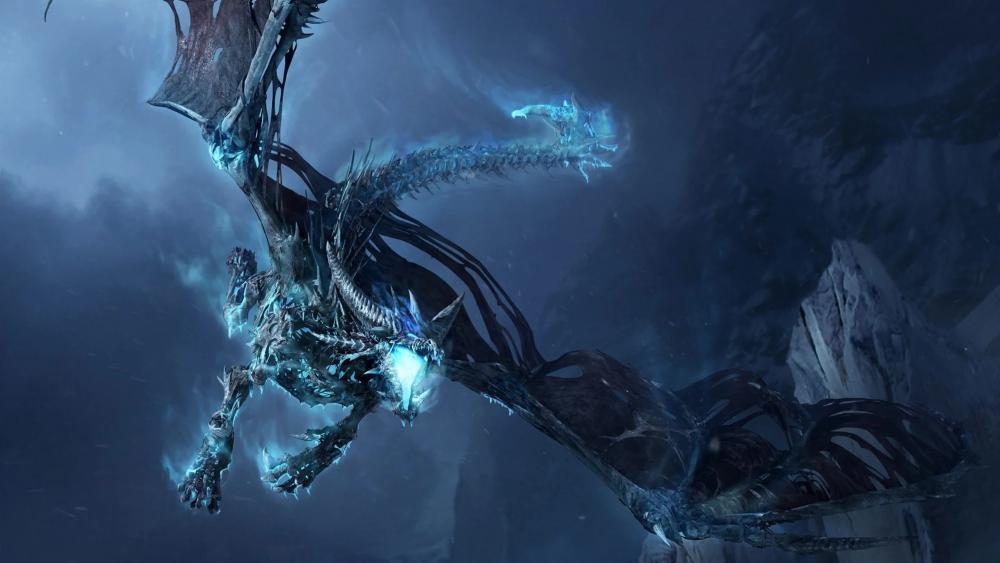Mystic Ice Dragon Emerges wallpaper