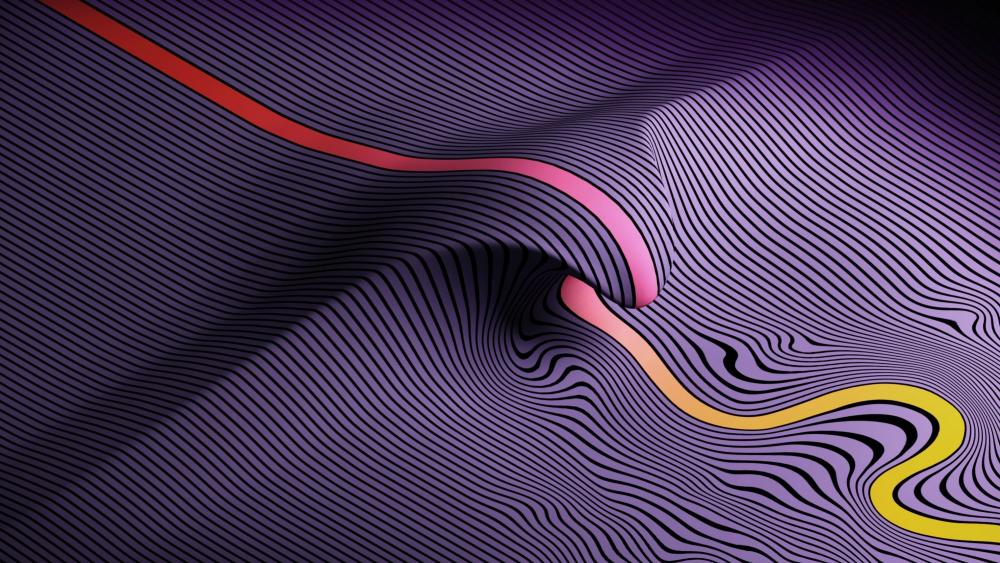 Lines in abstract waves wallpaper