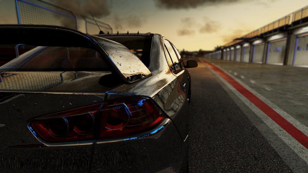 Sleek Race Car at Dusk wallpaper