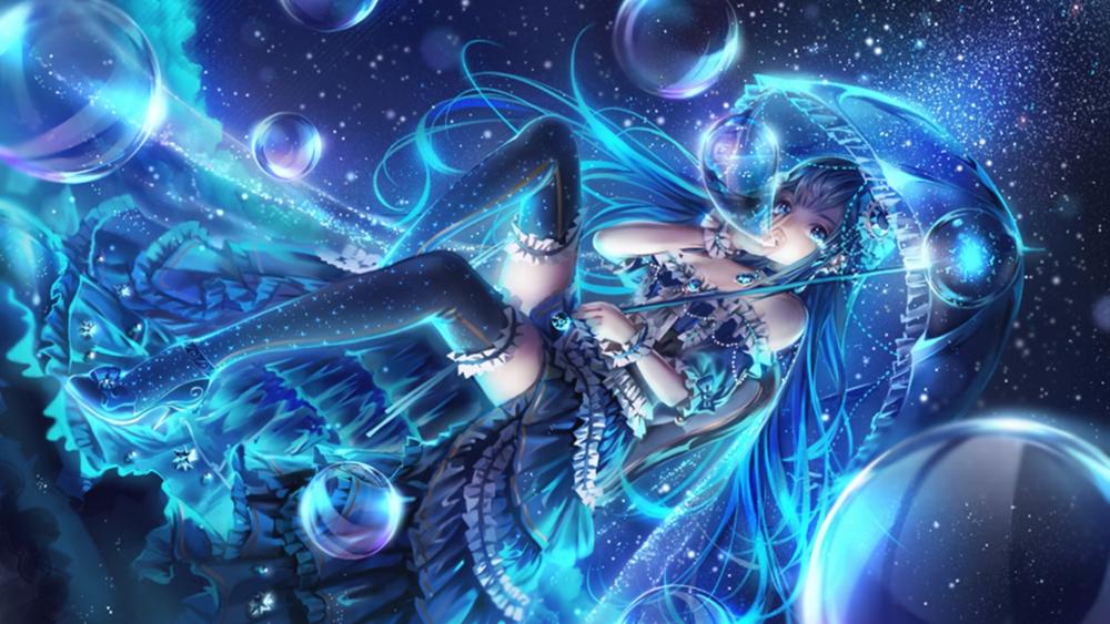 Anime Girl in a Celestial Dance wallpaper