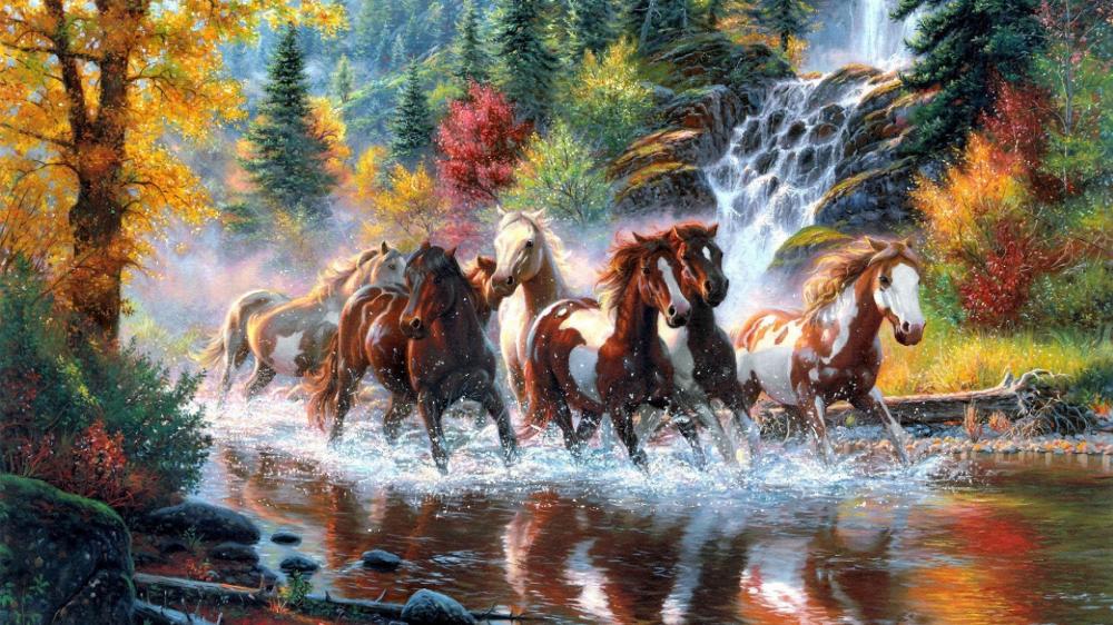 Running horses wallpaper