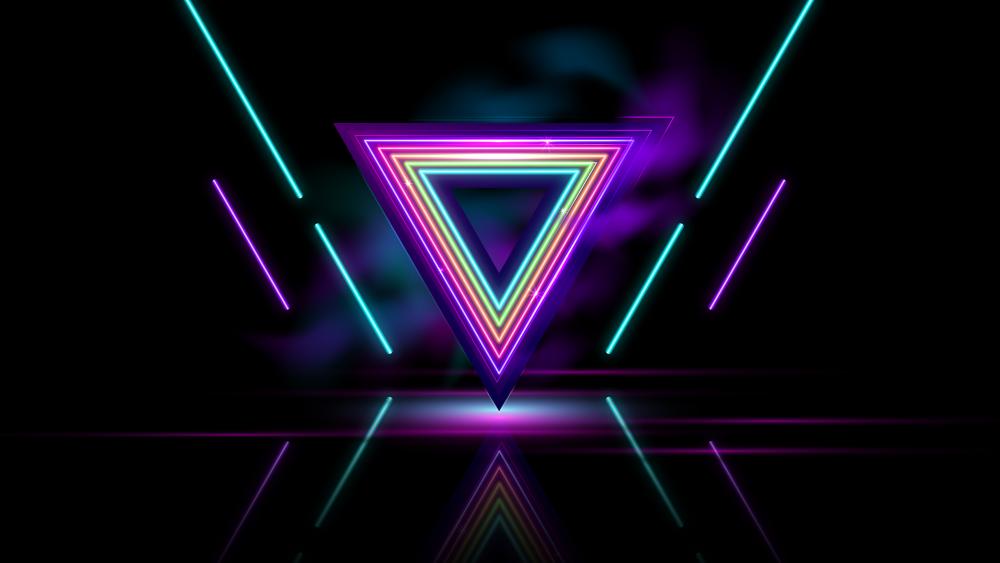 Neon Triangle Elegance in 8K wallpaper