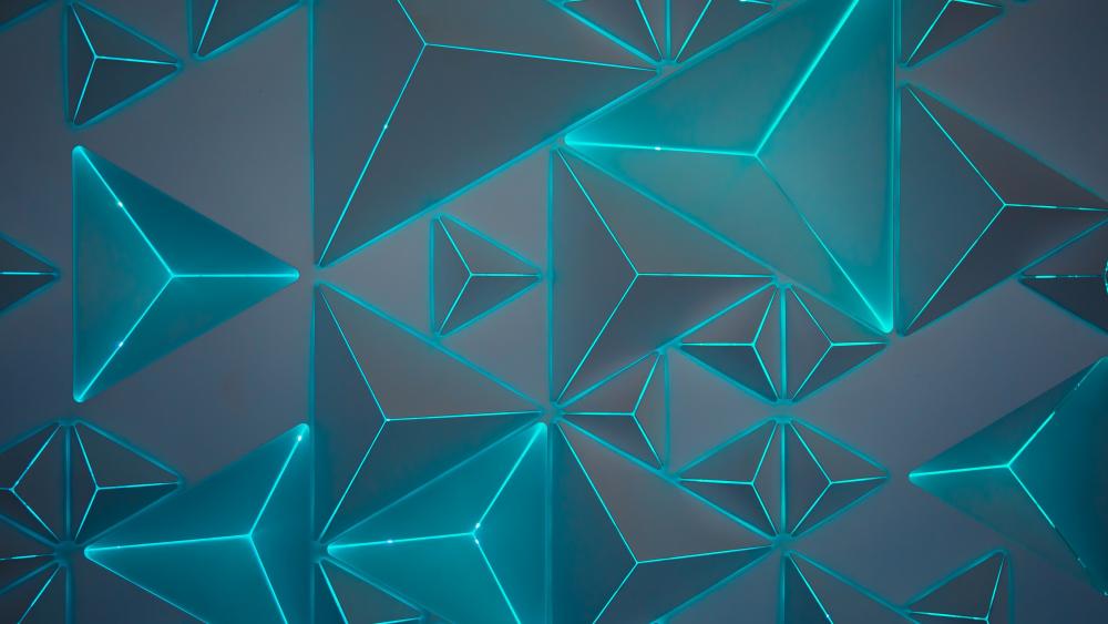 Azure Geometric Dreamscape wallpaper