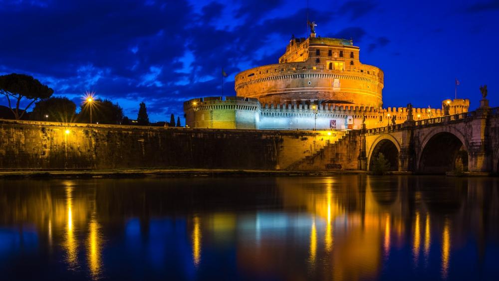 Castel Sant'Angelo and Ponte Sant'Angelo(Rome) wallpaper
