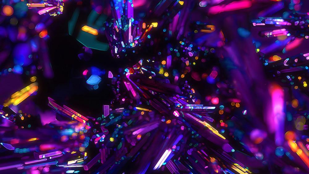 Vivid Crystal Explosion in Purple wallpaper