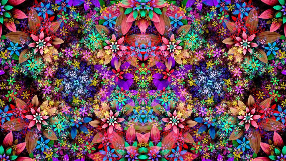 Colorful flower pattern wallpaper