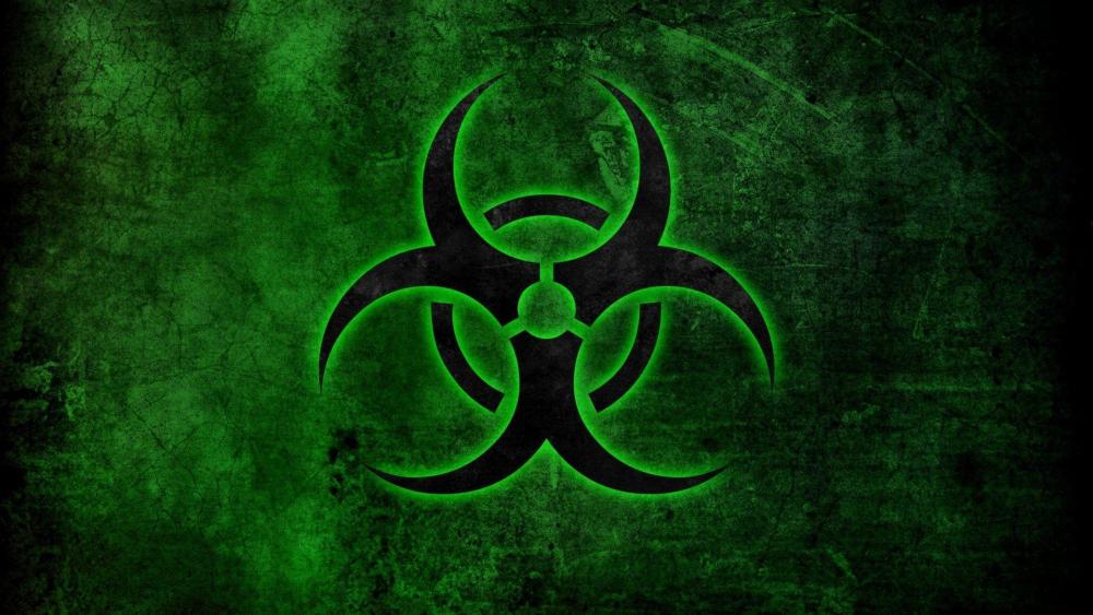 Green biohazard sign wallpaper