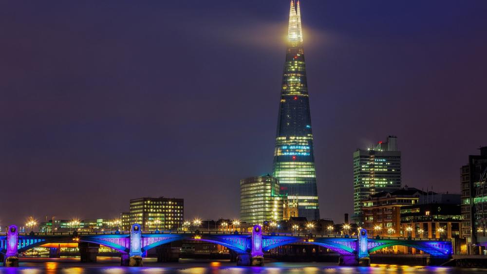 The Shard by night wallpaper