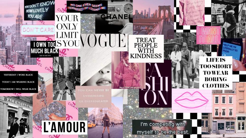 Fashion-Inspired Quote Collage Wallpaper wallpaper