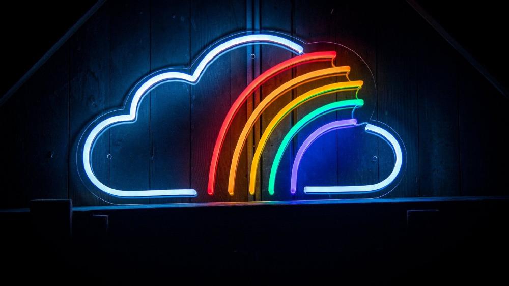 Neon Rainbow Cloud Delight wallpaper