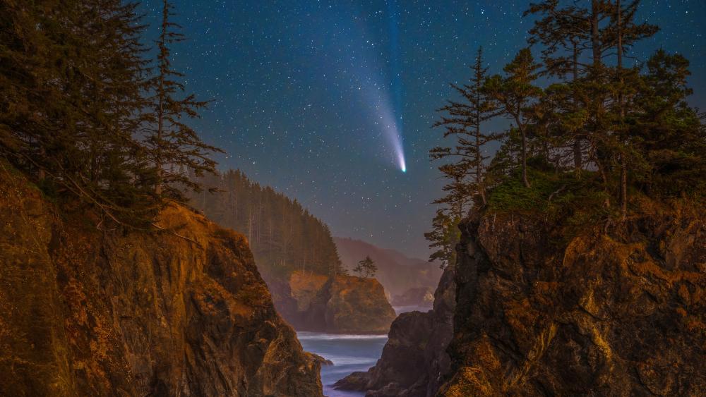 Oregon coast by night wallpaper