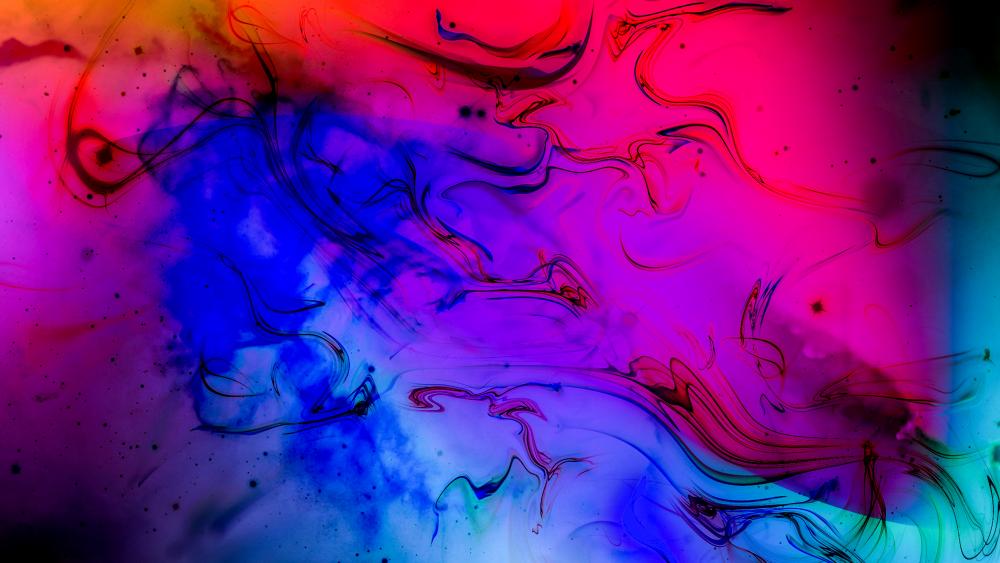 Pink blue purple oil paint abstraction wallpaper