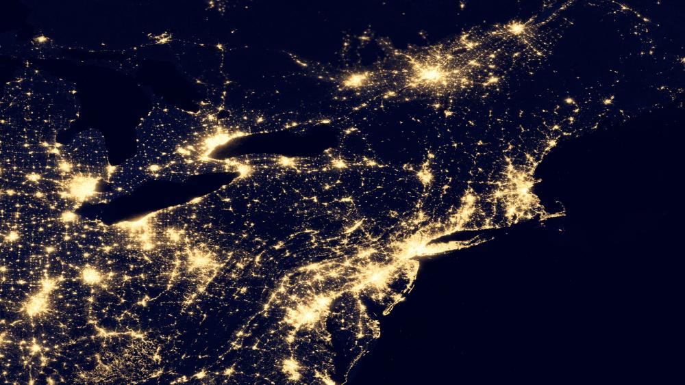 Night Lights of the Northeastern United States v2012 wallpaper
