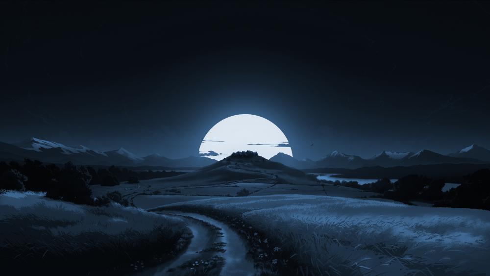 Mystical Moonlight Path wallpaper