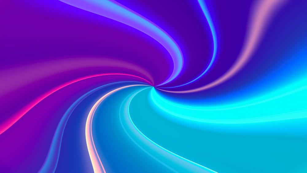 Neon spiral blue and purple wallpaper