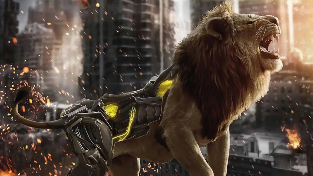 Cyborg Lion wallpaper