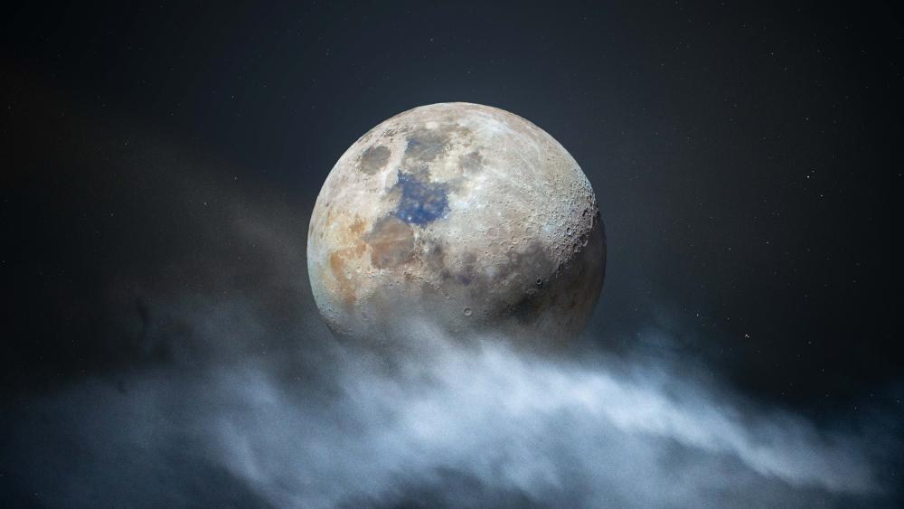 Moon in clouds wallpaper