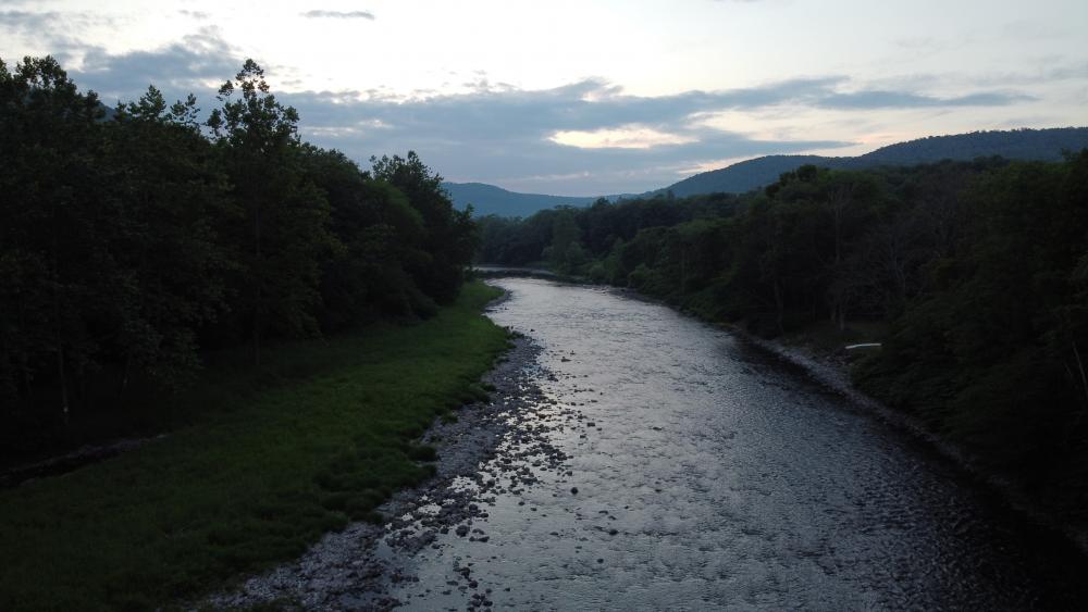 Serene River at Dusk Landscape wallpaper
