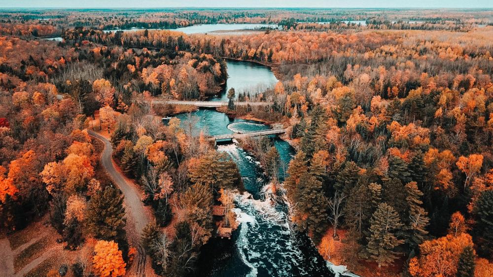 North Wisconsin fall landscape wallpaper