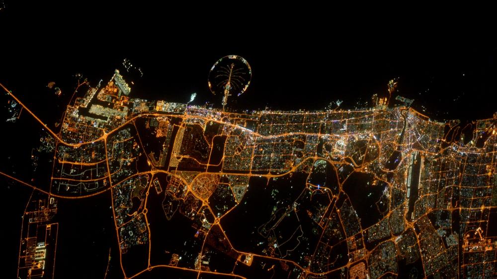 Dubai from the space wallpaper