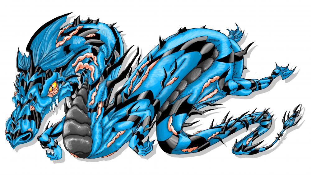 Majestic Azure Dragon Unleashed wallpaper