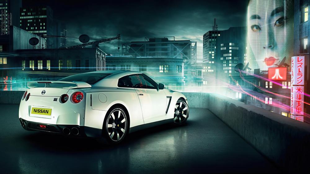 Nissan GTR in the future wallpaper