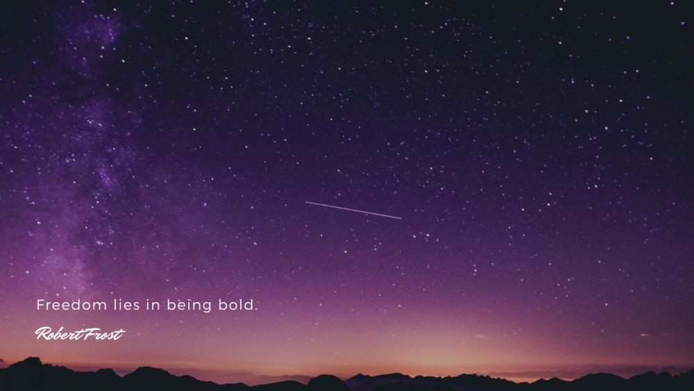 Freedom lies in being bold. wallpaper