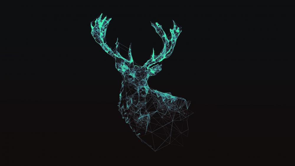 Emerald Antlers in the Abyss wallpaper