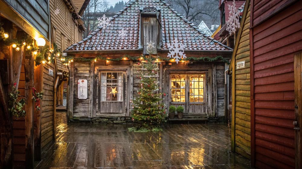 Norway Christmas House wallpaper