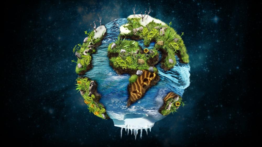 Earth illustration wallpaper
