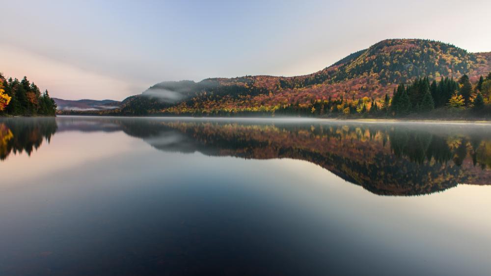 Autumn morning in Tremblant national park Quebec Canada wallpaper