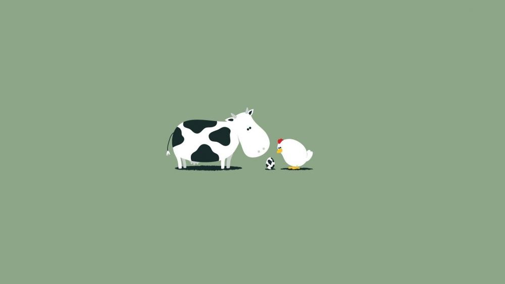 Farm Friends in Charming Cartoon Art wallpaper