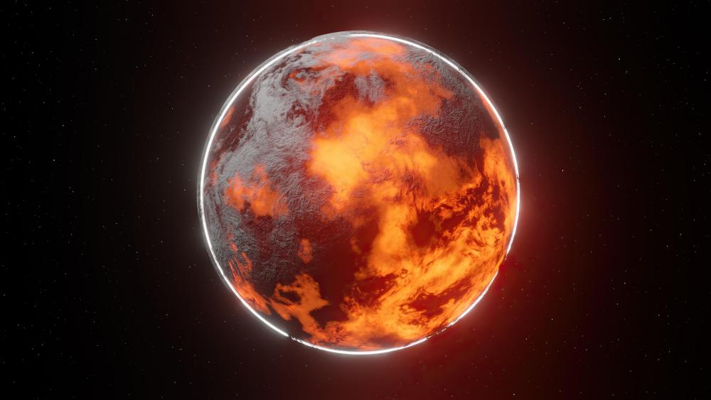 Burning planet wallpaper