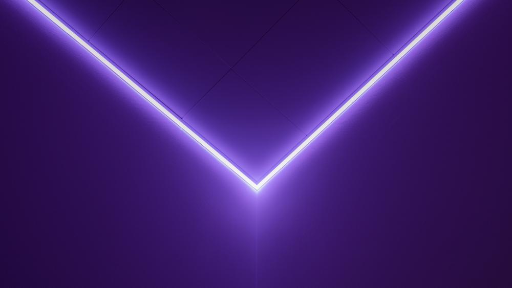 Purple light glowing lines edge minimalist wallpaper