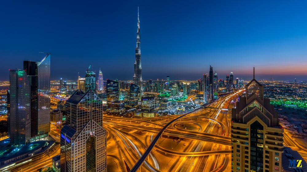 Dubai Cityscape at Dusk wallpaper