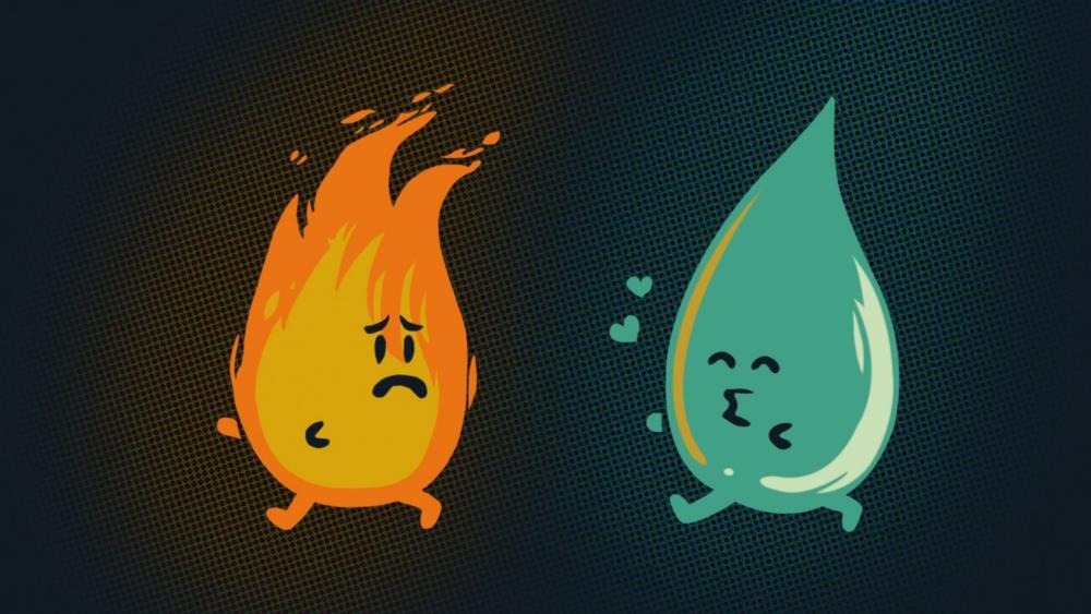 Water and fire wallpaper