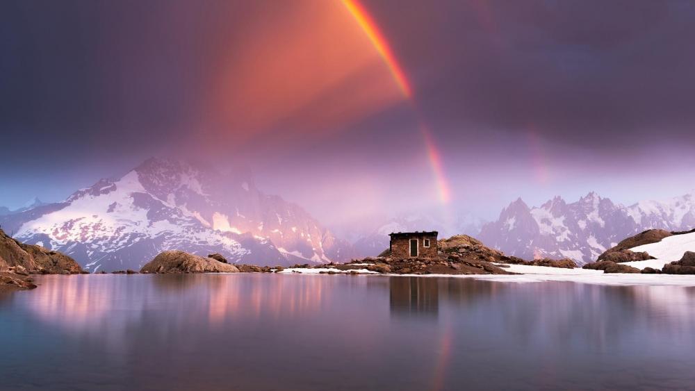 Rainbow over the Lac Blanc wallpaper
