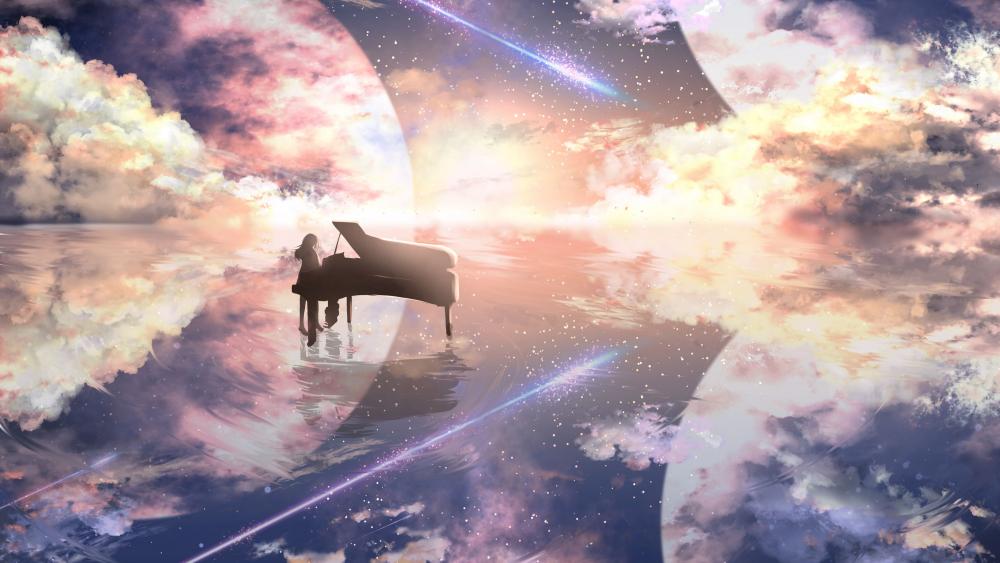 Symphony of Dreams Amidst the Cosmos wallpaper