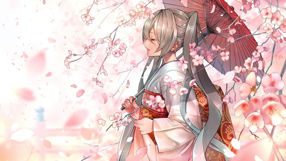 Blossoming Elegance with Hatsune Miku wallpaper