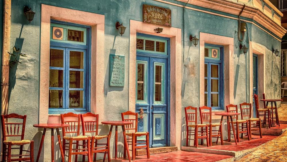 Café Greece wallpaper
