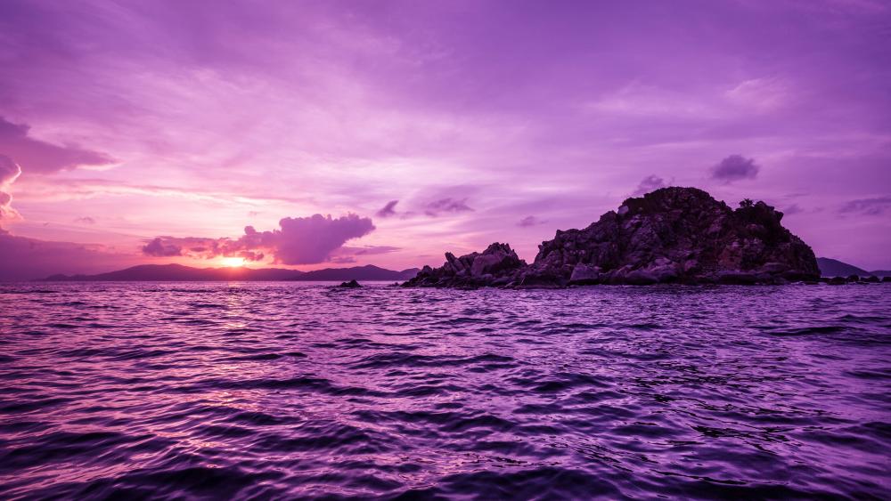 Purple seascape wallpaper