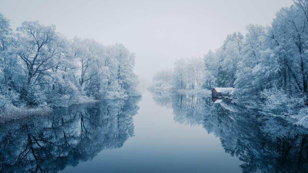 Winter Stillness by the Hoarfrost River wallpaper