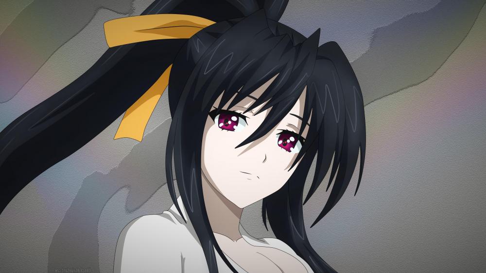Mysterious Anime Girl with Black Hair wallpaper